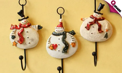 Snowmen Wall Hooks & Glitter Ribbons!